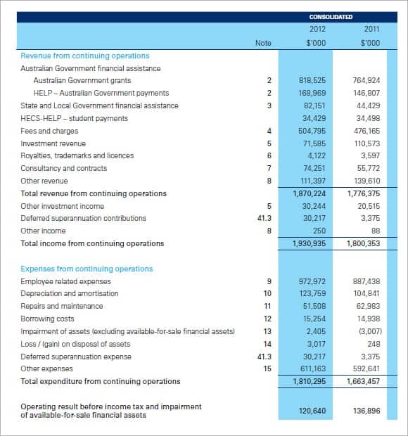 profit and loss statement imate 322