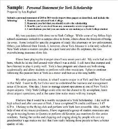 Personal statement for scholarship