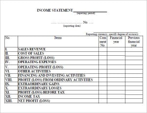 6 Free Income Statement Templates - Word Excel Sheet PDF