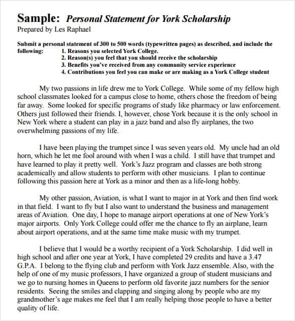 Personal Statement - 100+ Examples, Format, Pdf