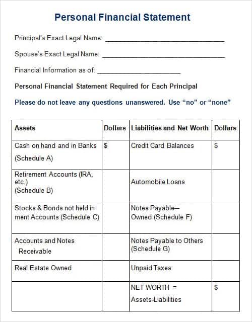 business statement template