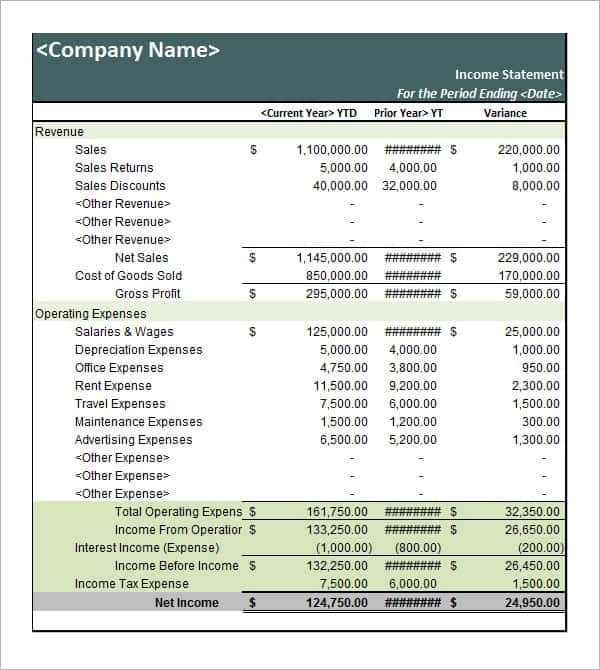 business statement template