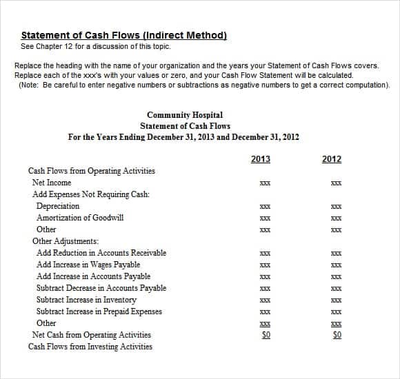 cash flow statement