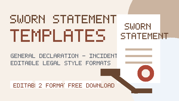 2+ Free Sworn Statement Templates